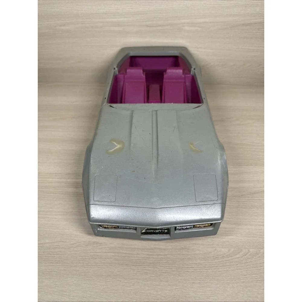Barbie Silver Corvette Convertible Car  Retro 1984 Mattel Box For‎ Parts Only
